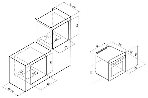 Духовой шкаф Fornelli FET 45 Rispetto WH