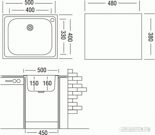 Кухонная мойка Ukinox Классика CLM500.400 T6C 2C