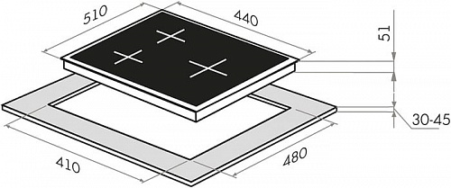 Варочная панель HOMSair HGG433TGCWH