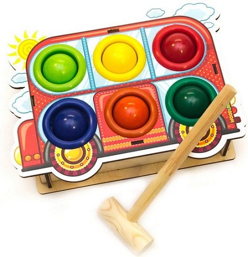 Молоточек WoodLand Toys Автобус 115404