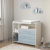 Детский комод Интерлиния Toddler-1 + 2 полки (белый/океан)