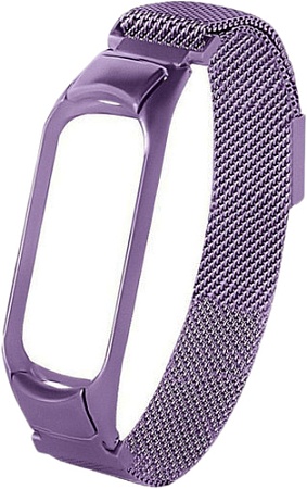 Браслет Bingo миланское плетение на магните для Xiaomi Mi Band 5/6 (сиреневый)