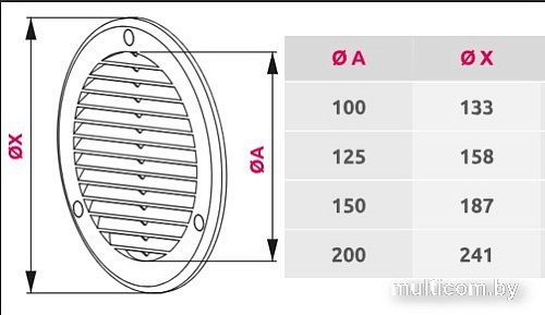 Вентиляционная решетка Awenta TRU20KBR