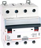 Дифференциальный автомат Legrand DX3 4P С 32A 30мА 6kА 4М 411189