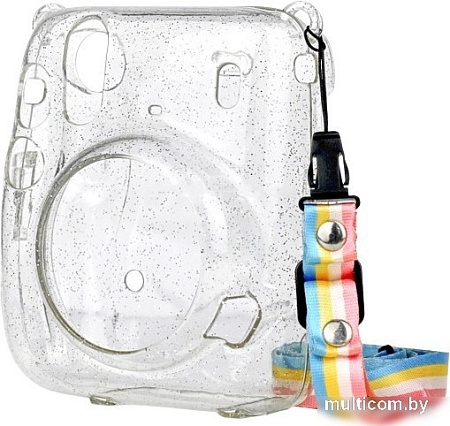 Чехол Sundays для Fujifilm Instax Mini 11 с ремешком (прозрачный)