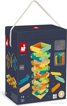 Развивающая игра Janod Разноцветные блоки J08300 (60эл)
