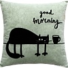 Декоративная подушка Matex Meow. Good Morning 24-767 (мятный/чернильный)