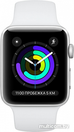 Умные часы Apple Watch Series 3 38 мм (серебристый алюминий/белый)