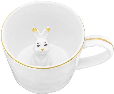 Чашка Elan Gallery Любопытный кролик внутри кружки 330872