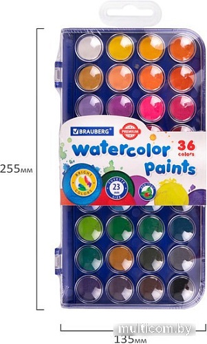 Акварельные краски BRAUBERG Premium 191746 (36 цв)