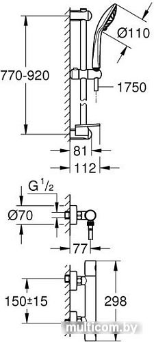 Смеситель Grohe Grohtherm 1000 Cosmopolitan M [34321002]