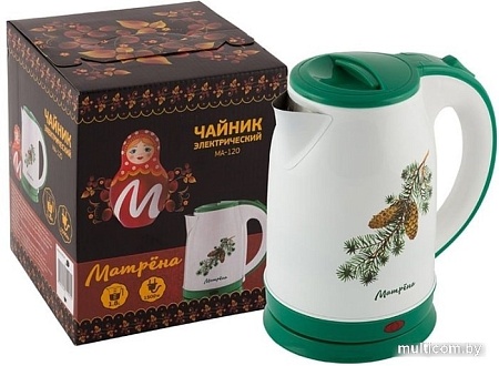 Электрический чайник Матрена MA-120 (стальной/ель с шишками)