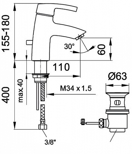 Смеситель Laufen CurvePro 3116510041111