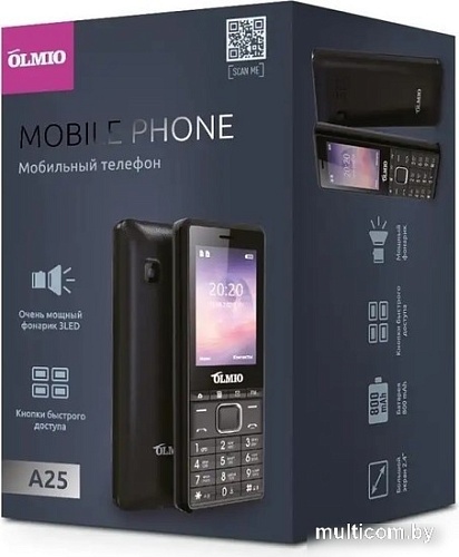 Кнопочный телефон Olmio A25 (черный)