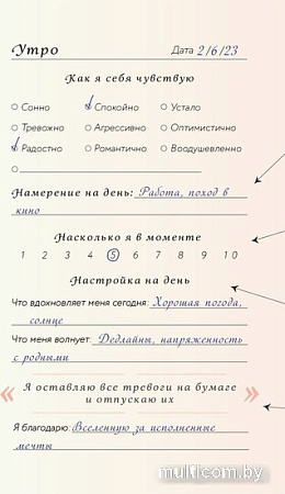 Блокнот Эксмо. Здесь и сейчас. Блокнот для счастья в моменте и фокусе