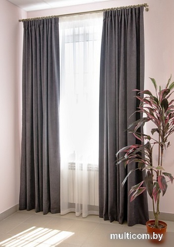 Комплект штор Decoretto Канвас серый КСГ-K111 4.25x2.7 м (графит, 2 шт)