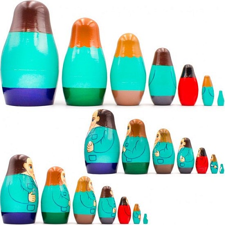 Развивающая игра Брестская Матрешка В виде персонала кабинета стоматолога (набор 7 шт)