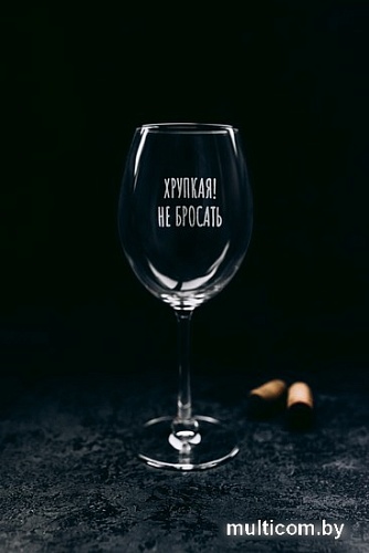 Бокал для вина Мастерская TrueLaser Хрупкая! Не бросать BV568