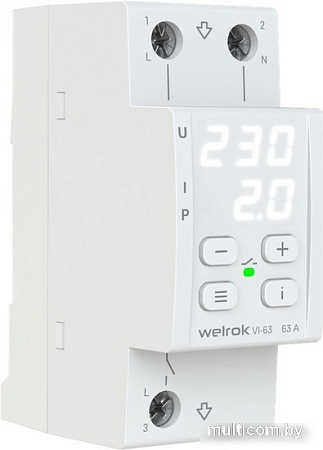Реле напряжения Welrok VI-63 (белый)
