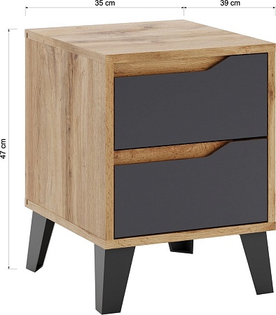 Тумба ЭлиГард Eyva 2S (дуб вотан/графит)