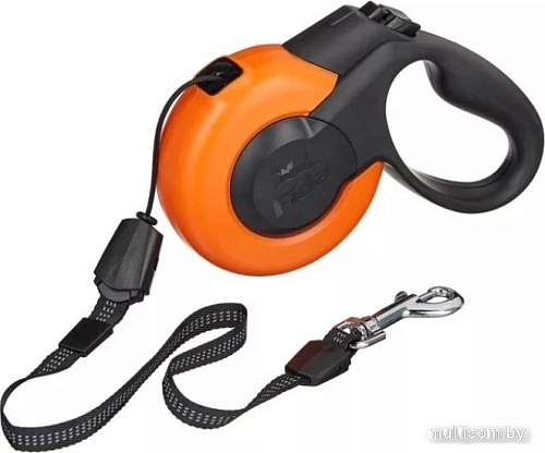 Поводок-рулетка Fida Mars трос 3 м XS 66082 (оранжевый/черный)