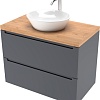 ЗОВ Тумба под умывальник со столешницей Эридан 80 (графит мат/туя)
