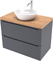 ЗОВ Тумба под умывальник со столешницей Эридан 80 (графит мат/туя)
