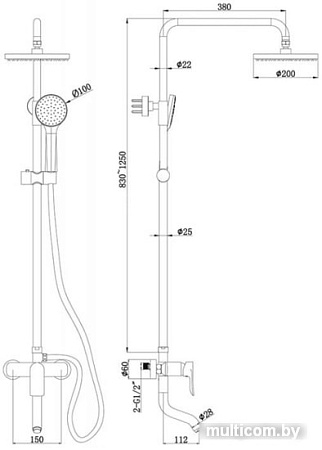 Душевая система Bravat Emeralda F6337371CP-A-RUS