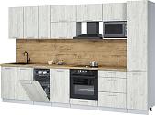 Готовая кухня Интерлиния Мила Лайт 3.3-ПМ4 ( дуб белый/дуб белый/дуб бунратти)