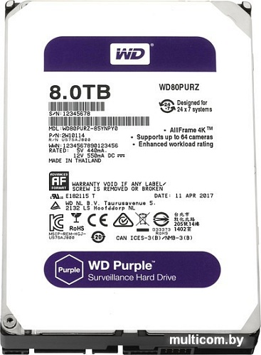 Жесткий диск WD Purple 8TB [WD80PURZ]
