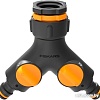 Разветвитель Fiskars Коннектор двухканальный с клапанами вкл/выкл 1027061