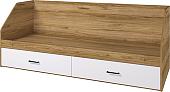 Кровать-тахта Горизонт Ненси 800 2ящ (дуб золотой/белый)