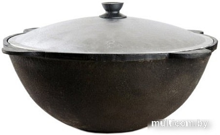 Казан Chugun Invest Узбекский с алюминиевой крышкой (8 л, круглое дно)