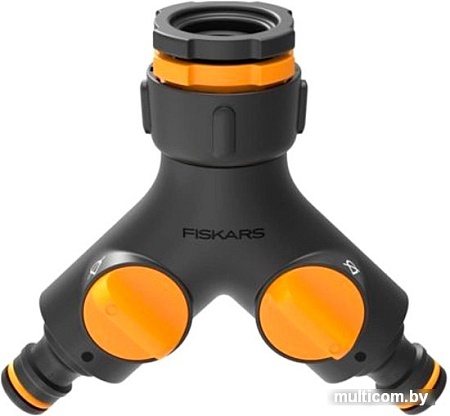 Разветвитель Fiskars Коннектор двухканальный с клапанами вкл/выкл 1027061