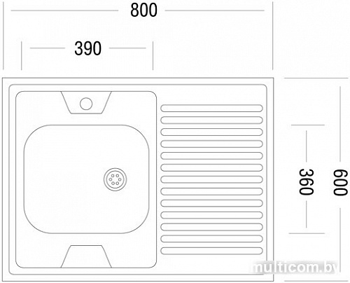 Кухонная мойка Ukinox STD800.600-5C 0L