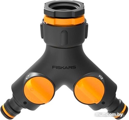 Разветвитель Fiskars Коннектор двухканальный с клапанами вкл/выкл 1027061