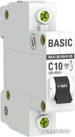 Выключатель автоматический EKF ВА 47-29 1P 10А (С) 4.5кА mcb4729-1-10C