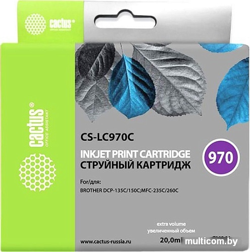 Картридж CACTUS CS-LC970C (аналог Brother LC970C)