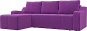 Угловой диван Mebelico Элида угловой 108682 (левый, микровельвет, фиолетовый)
