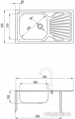 Кухонная мойка Deante Techno ZMU 3110 (оформление)
