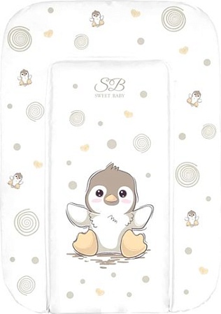 Пеленальный матрас Sweet Baby Pinguino New Crema 48x71 (пингвин бежевый)