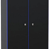 Шкаф распашной МДК Black 2-х створчатый низкий BL-ГШ3С 370x650x1800 (черный/кромка синяя)