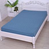 Постельное белье Luxsonia Трикотаж на резинке 120x200 1393 (вензель синий)