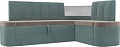 Угловой диван Mebelico Тефида 107509 (левый, коричневый/бирюзовый)