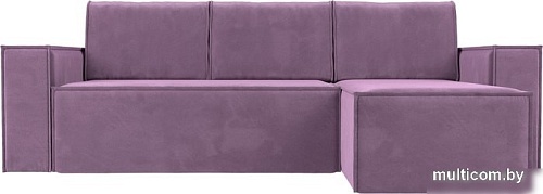 Угловой диван Mebelico Куба угловой 108656 (правый, БНП, микровельвет, сиреневый)