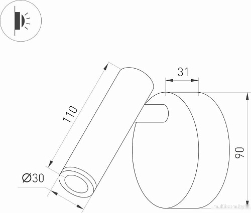 Спот Arlight SP-Bed-NB-R90-3W Warm3000 033061(1)