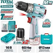 Ударная дрель-шуруповерт Total TOSLI241199 (с 2-мя АКБ, кейс)