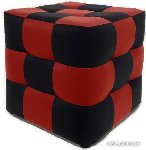 Пуфик Brioli Рубик L22-L19 (черный/красный)