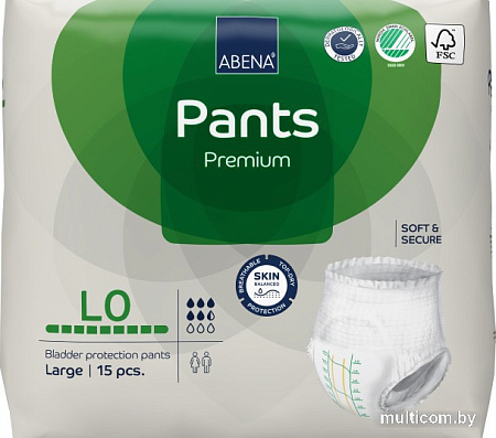 Трусы-подгузники для взрослых Abena Pants L0 Premium (15 шт)