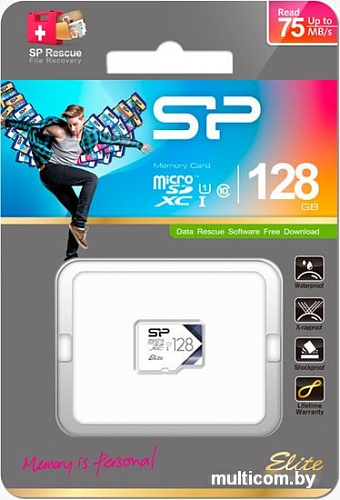 Карта памяти Silicon-Power Elite microSDXC SP128GBSTXBU1V21 128GB